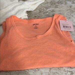 Orange Sleeveless Tank Top Soft Stretchy Fabric
